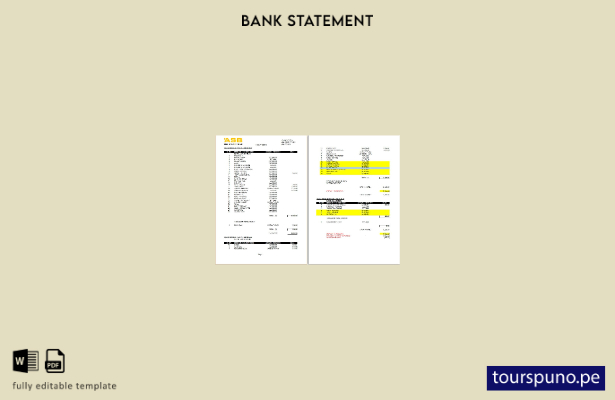 listo para imprimir plantilla de páginas de Word de extracto bancario ASB de Nue